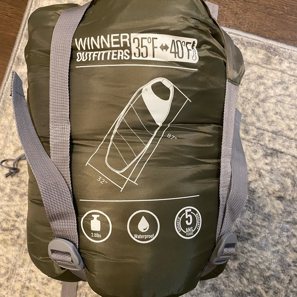 Brand new never used winner outfitters sleeping bag.